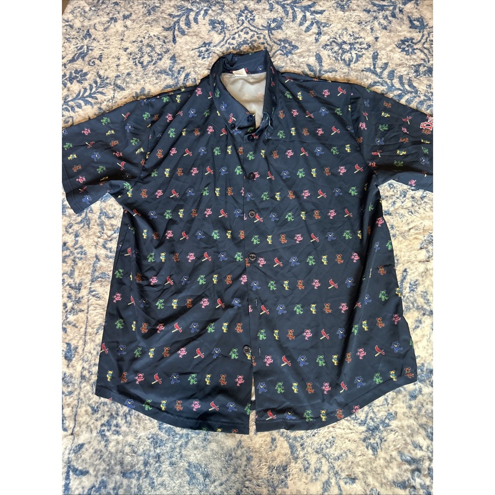 St. Louis Cardinals Grateful Dead Night SGA All Over Print AOP Bears Button Sz L